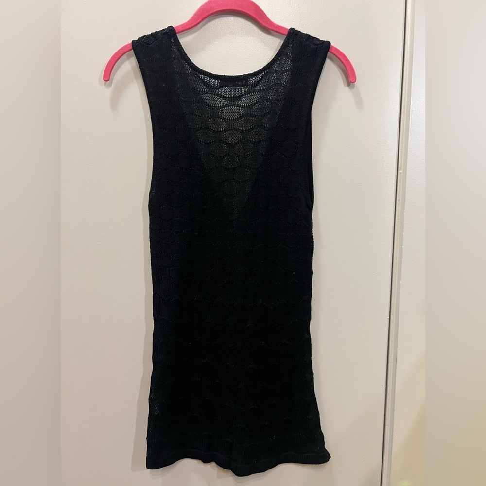 White House Black Market Knit Black Top Size Medium - Picture 2 of 7